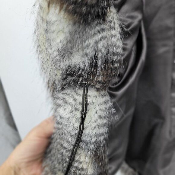 Free Generation Shaggy Patchwork Vegan Faux Fur Vest S Brown Gray Glam Night Out - Picture 8 of 13